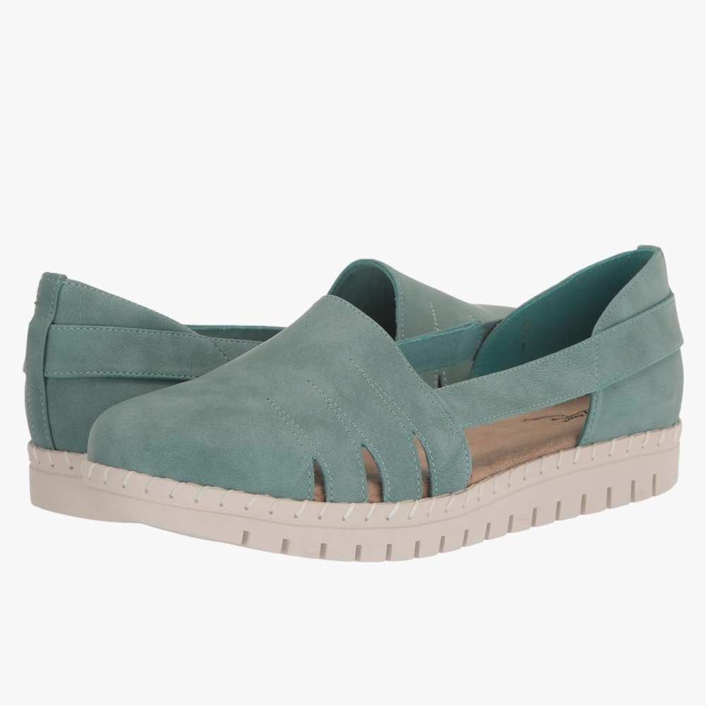EASY STREET COMFORT WAVE Bugsy Turquoise Sandals Flats Shoes Espadrille- Size 7